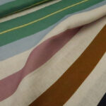 Plátno s barevnými pruhy lněné