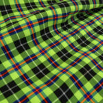 Gabardén neonově žlutozelený se vzorem