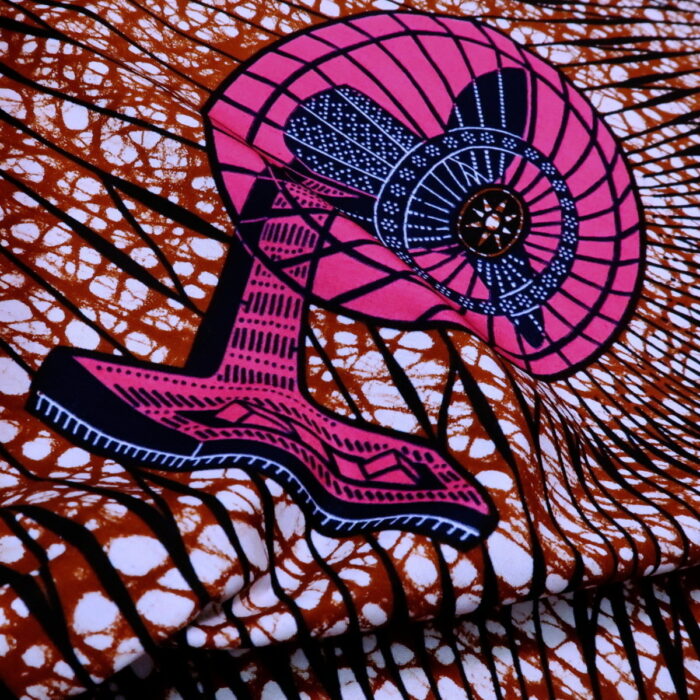 Plátno hnědé s růžovým vzorem Stella McCartney
