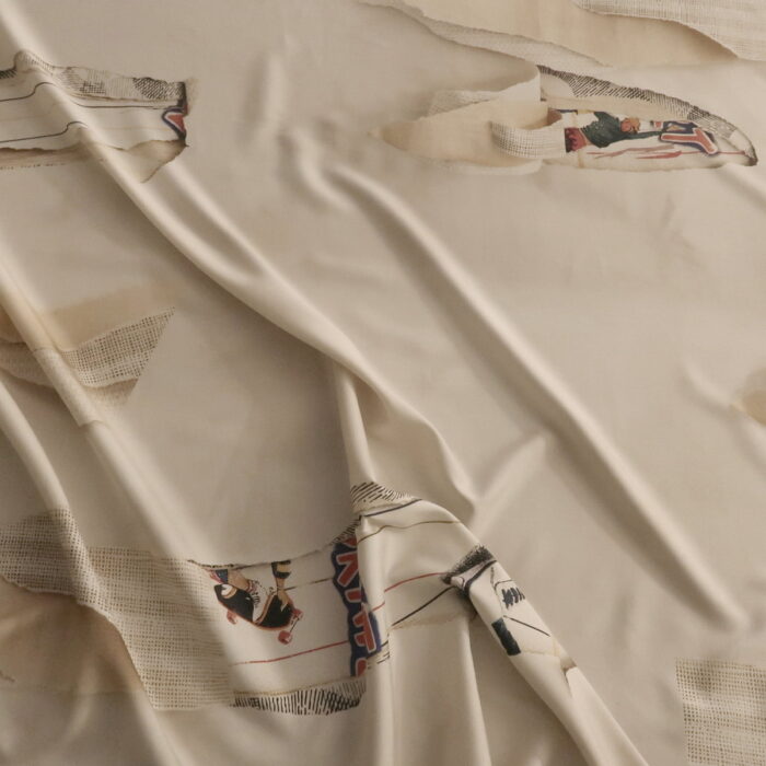 Plátno smetanové se vzorem Stella McCartney z hedvábí