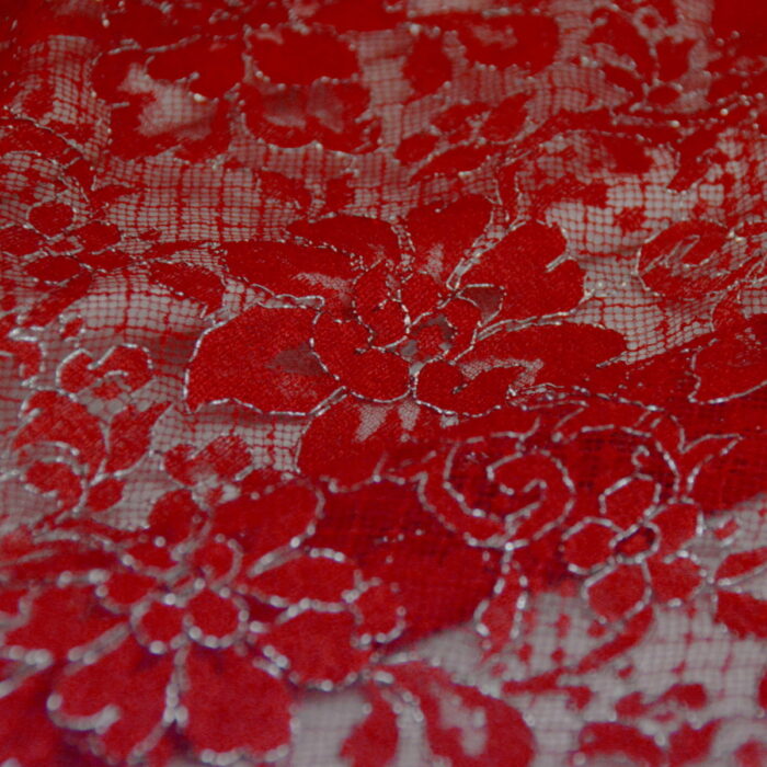 Krajka alá Versace červená tylová