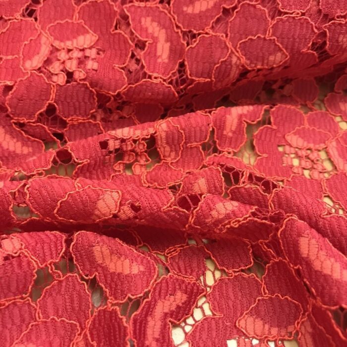 Krajka červená tylová Ermano Scervino Haute Couture