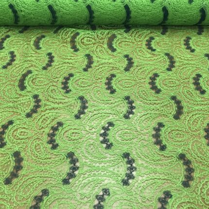 Krajka zelená s šedým vzorem Ermano Scervino Haute Couture