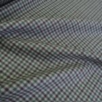 Kostýmovka šedá s vínovou a zelenou drobnou kostkou