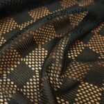 Krajka černá alá síťovina se vzorem čtverců