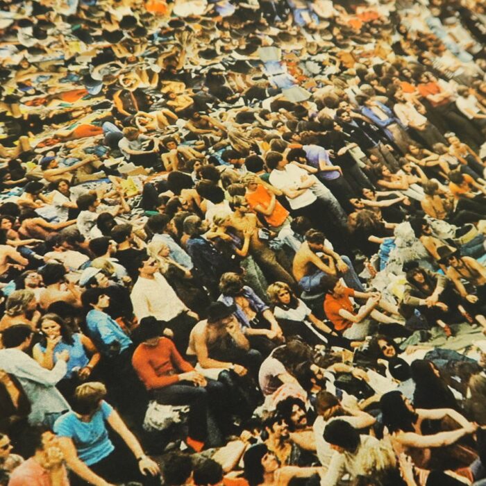 Plátno se vzorem hippies na Woodstocku