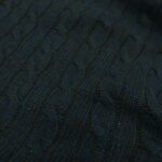 Pletenina petrolejovo-šedá melírovaná s vyplétaným osmičkovým vzorem