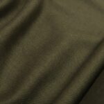 Vlněný serž khaki zelený s kašmírem