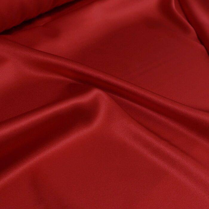 Satén červený hedvábný s elastanem