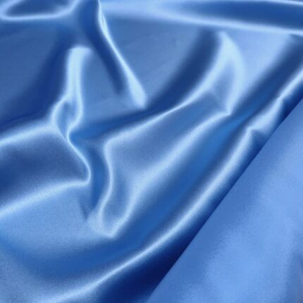 Satén modrý hedvábný s elastanem