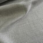 Homspen s šedo-bílou kohoutí stopou lněný s hedvábím