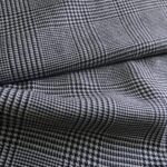 Homspen s modro-bílou kohoutí stopou a glenčekovou kostkou lněný kostýmový