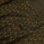 Žakár zelený s vínovo-pudrovo-zelenými kvítky