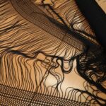 Síťovina černá á la krajka s třásněmi Missoni