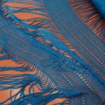 Síťovina modrá á la krajka s třásněmi Missoni