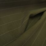 Plátno khaki zelené viskózové s tenkými proužky