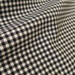 Gabardén s bílo-černým pepitem vlněný