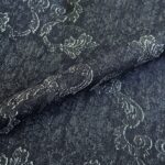 Denim žakárový s barokním vzorem