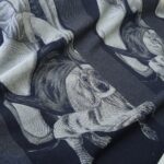 Denim žakárový se vzorem jezevčíka