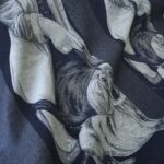 Denim žakárový se vzorem jezevčíka