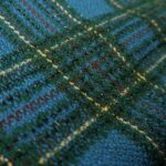 Buklé Chanel modré se zeleno-černou kostkou