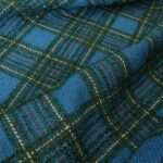 Buklé Chanel modré se zeleno-černou kostkou