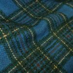 Buklé Chanel modré se zeleno-černou kostkou