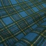 Buklé Chanel modré se zeleno-černou kostkou