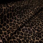 Žakár hnědý s černým žinylkovým vzorem á la jaguáří srst