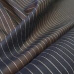 Batist modrý s proužky lněný