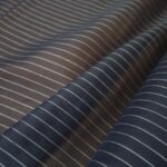 Batist modrý s proužky lněný