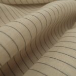 Batist béžový s proužky lněný