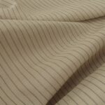 Batist béžový s proužky lněný