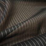 Batist černý s proužky lněný