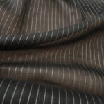 Batist černý s proužky lněný