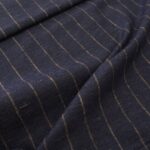 Kostýmovka modrá lněná s proužky