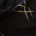 Žakárová kabátovka modrá-smetanová double