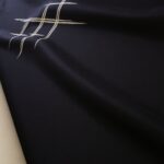 Žakárová kabátovka modrá-smetanová double