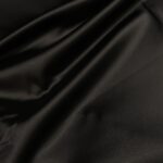 Satén černý pevný s elastanem