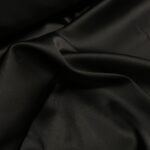 Satén černý pevný s elastanem