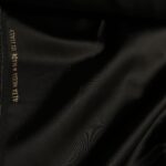 Satén černý pevný s elastanem