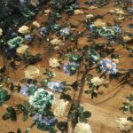 Krajka tylová černá s barevnými flitrovými květy