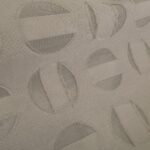 Žakár béžový á la devoré s průhlednými puntíky