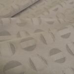 Žakár béžový á la devoré s průhlednými puntíky