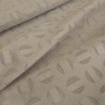 Žakár béžový á la devoré s průhlednými puntíky