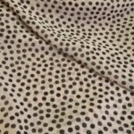 Šifon růžový s černými puntíky