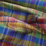 Šantung s barevnými kostkami