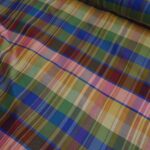 Šantung s barevnými kostkami