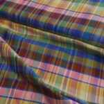 Šantung s barevnými kostkami