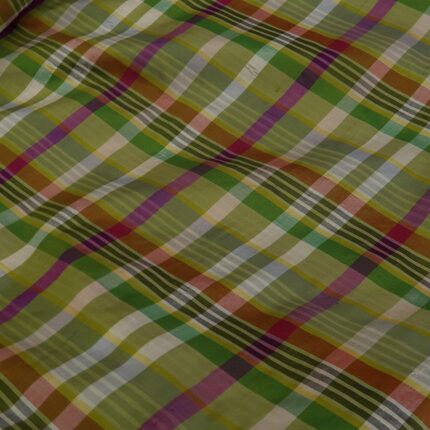 Šantung s barevnými kostkami